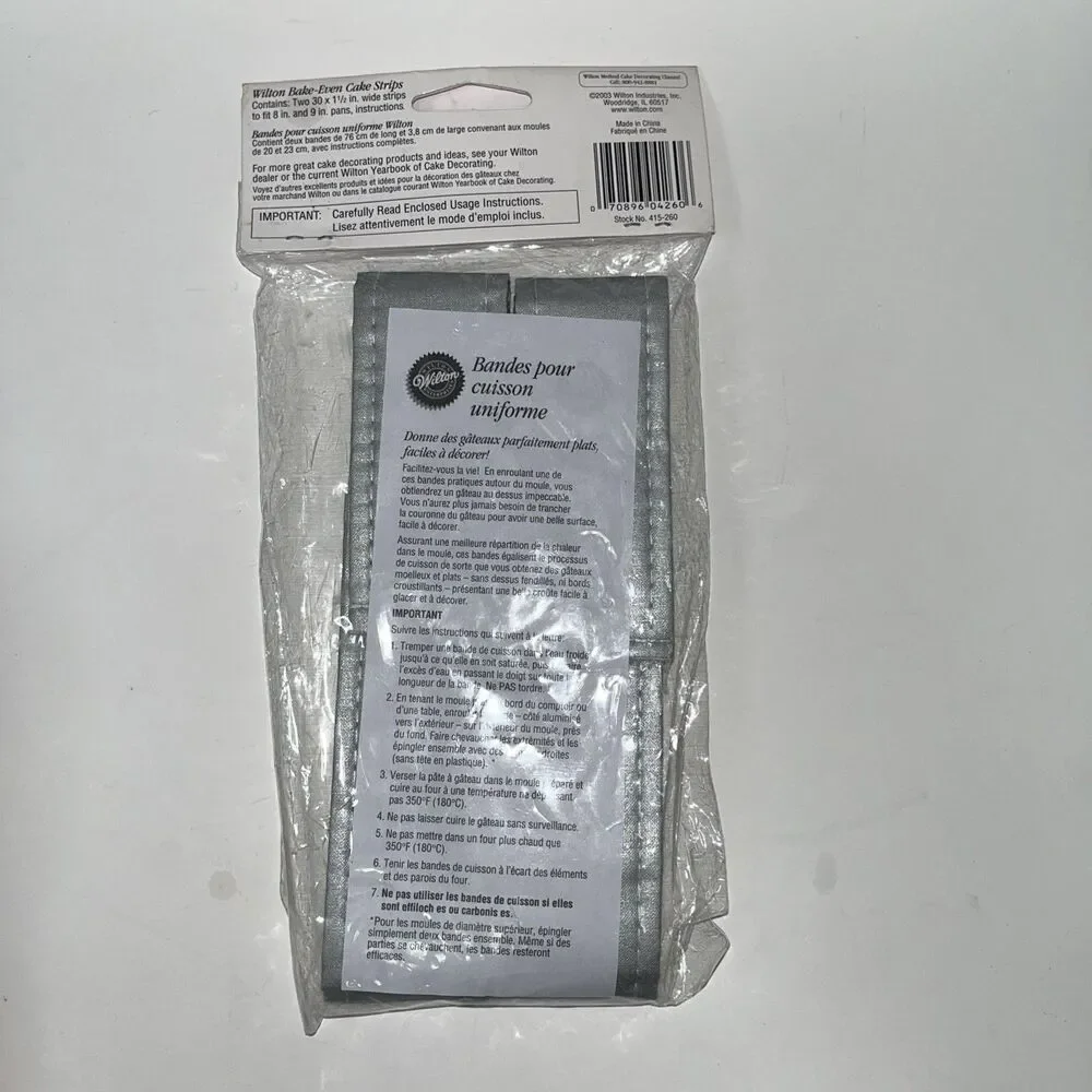 Vintage 1987 Wilton Bake Even Cake Strips Set of 2